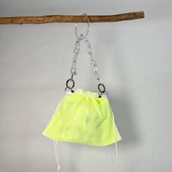 wiLc mesh KINCHAKU Bag (neon yellow)　※チェーン別売り 3枚目の画像