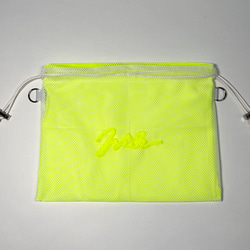 wiLc mesh KINCHAKU Bag (neon yellow)　※チェーン別売り 4枚目の画像