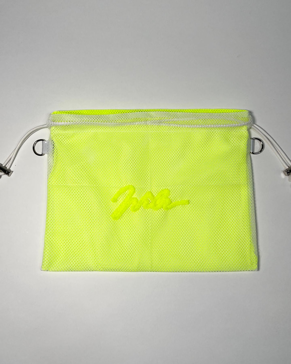 wiLc mesh KINCHAKU Bag (neon yellow)　※チェーン別売り 4枚目の画像