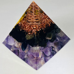 ≪受注制作≫【まよけ・しごとうんUP・きんうんUP】ドラゴン ピラミッド型 オルゴナイト 2枚目の画像
