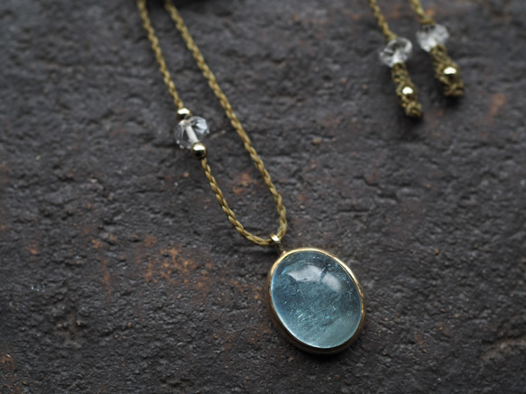 aquamarine brass necklace (sazanami) 1枚目の画像