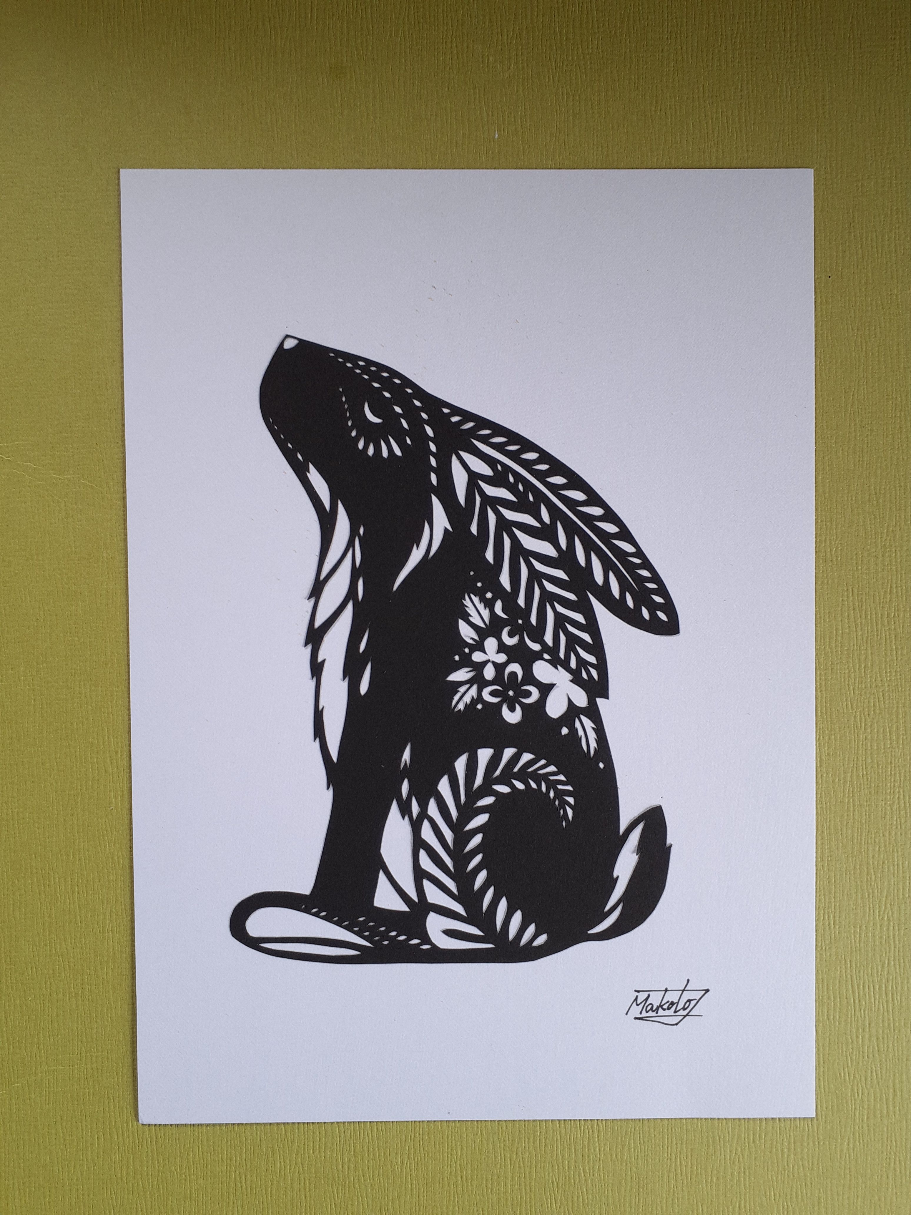 切り絵 うさぎ 切り絵 makochin 通販 14683966｜Creema(クリーマ)
