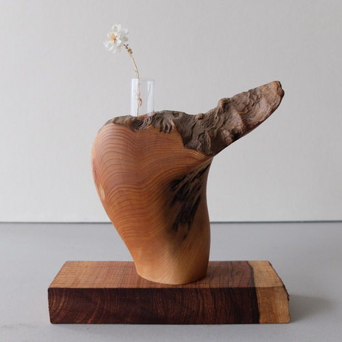 木製花瓶 曲線デザイン 専用箱付き 屋久杉 一輪挿し 10個 木製花瓶