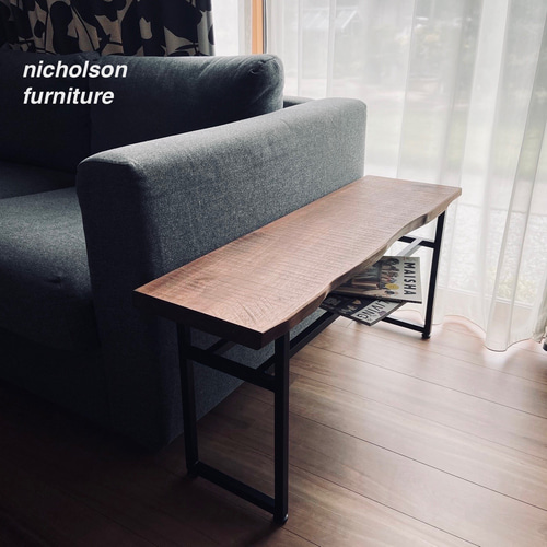 ブラックウォールナット　一枚板テーブル　ソファテーブル　サイドテーブル ブラックウォールナット一枚板テーブルソファテーブルサイドテーブル