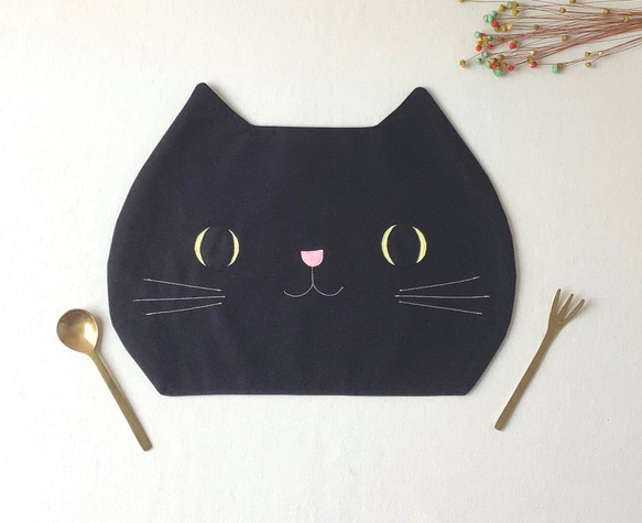 黒猫のランチョンマット 1枚目の画像