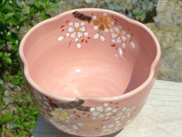 ◆商品番号 802 色絵　桜抹茶碗 剛 4枚目の画像