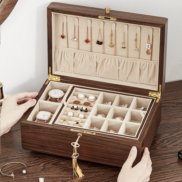 アクセサリーボックス AMWYKD ジュエリーボックス ロック可能 ジュエリーボックス 収納 多