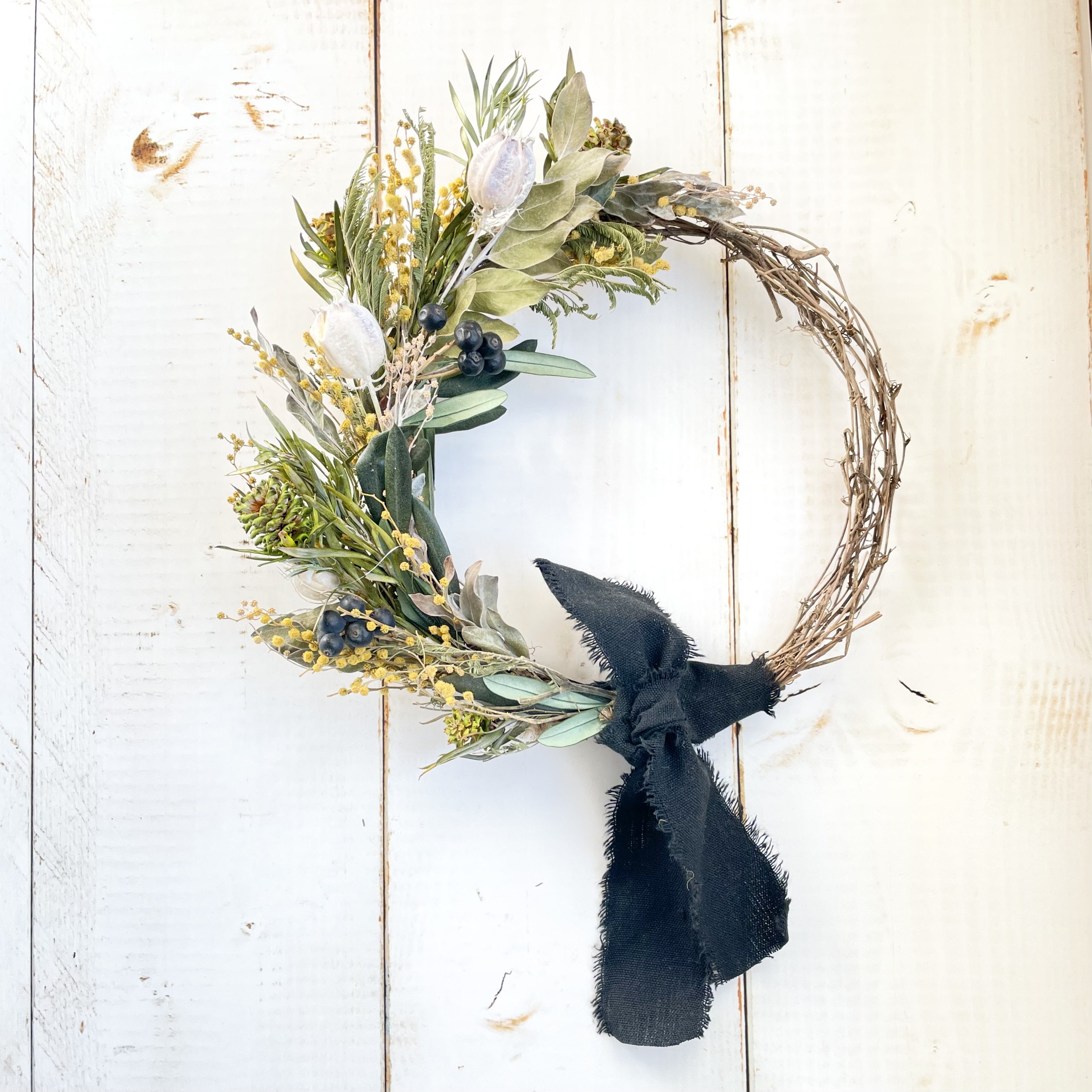 ポポラスとミモザとルナリアのハーフリース* * *ラッピング無料