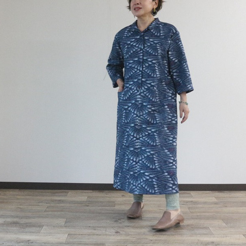 オーダー品　紬からリメイクワンピース ④Kimono transformed into a one-piece dress! We explain how