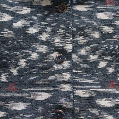 着物リメイク 抽象花模様紬オープンカラーワンピース ワンピース