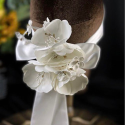 大人気！ヘアーアクセサリー　ヘッドドレス　ホワイト　花　ウェディング　結婚式9/23 5枚目の画像