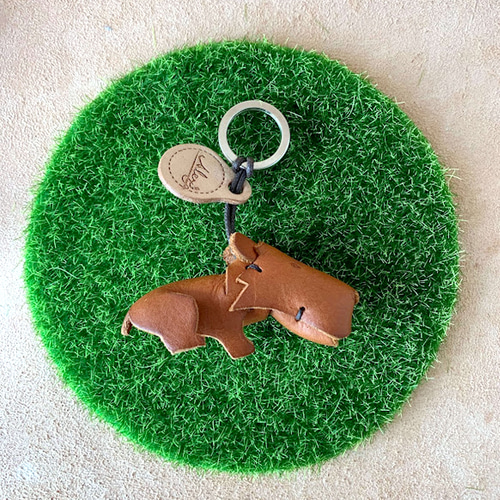 ハンドメイド/動物チャーム どうぶつの森～カピバラ～ 本革植物タンニンなめしキーホルダー