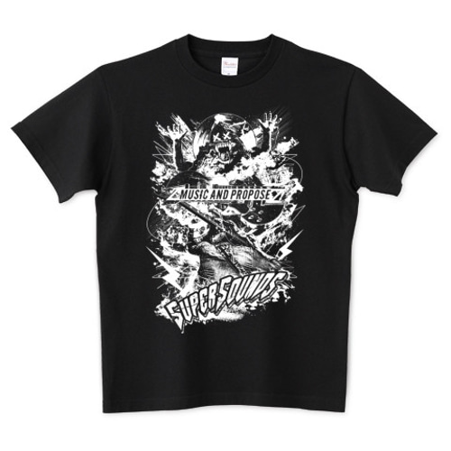 ロックストリート黒Tシャツ「SUPERSOUNDS」 Tシャツ ｢MessagE
