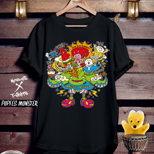 キャラクター黒Tシャツ「POPFES MONSTER」 Tシャツ ｢MessagE｣ 通販