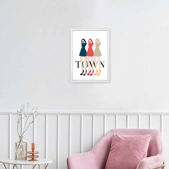 TOWN  ファッション　イラスト　ポスター   A4   アート　アートポスター　（アート　seiで検索）　735 5枚目の画像