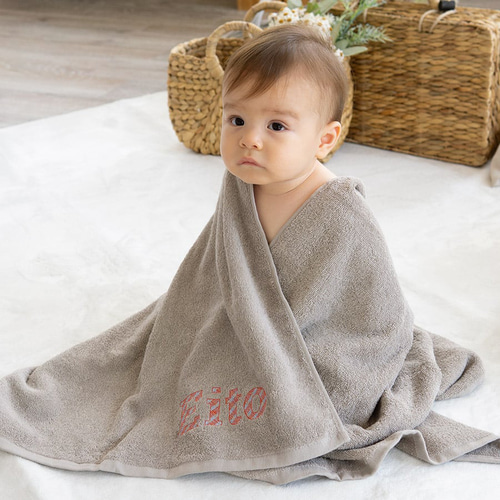 出産祝い オーガニックコットン タオル 刺繍 名入れ 名前入り