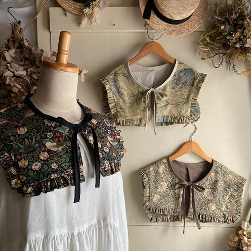 新柄追加//新作 ウィリアムモリスのフリルカラーのつけ襟 その他