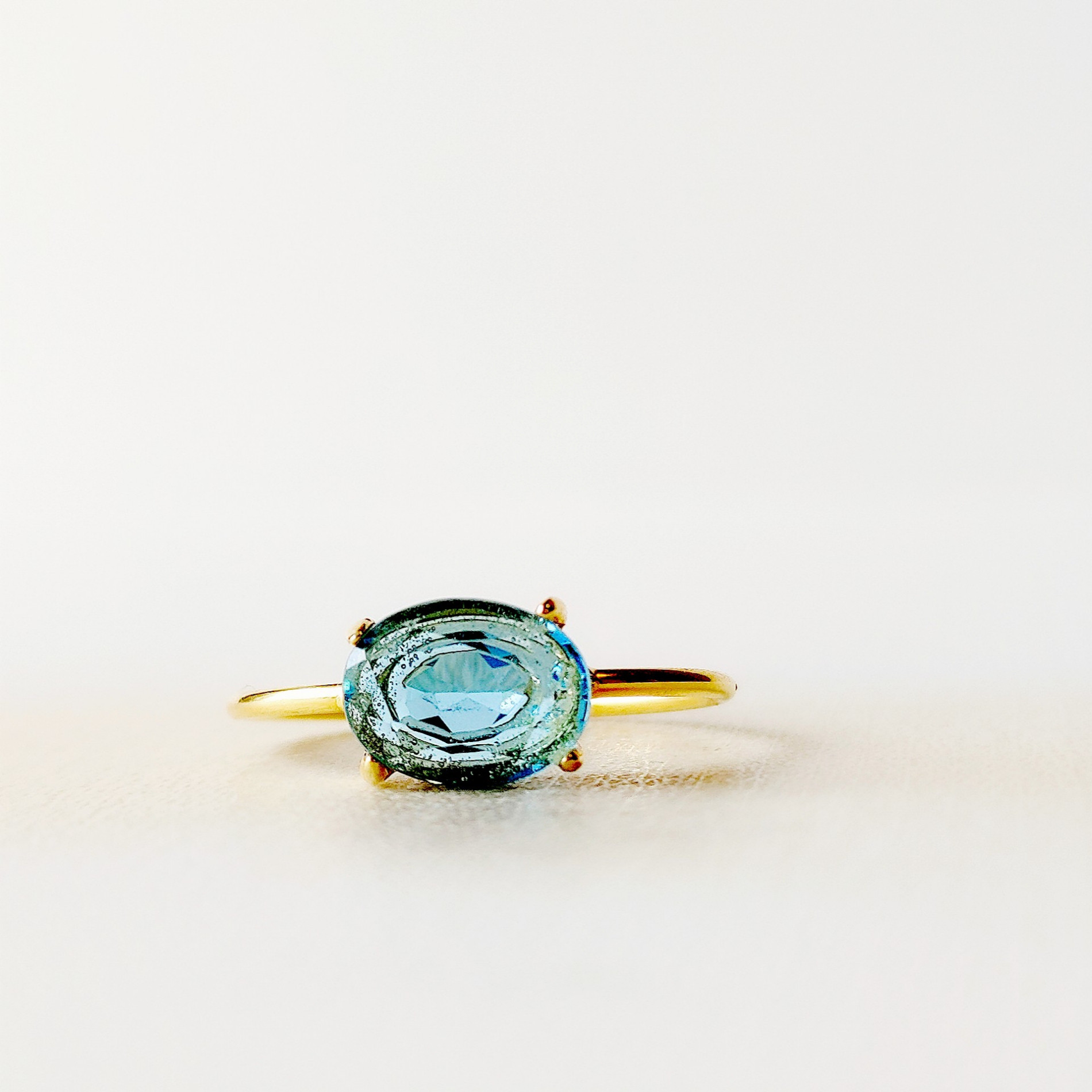 スイスブルートパーズ　リング　スイスブルートパーズリング　天然石　リング　大粒　天然石リング　アクセサリー　シンプルリン