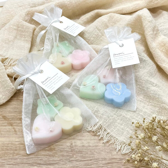 香りが選べる♪ミニ ꕤ.∘ オーガンジー巾着袋のアロマワックスサシェ