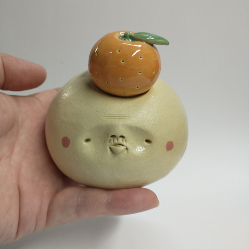 ■もち■ ハンドメイド商品 鏡餅（葉付きミカン） 鏡餅 はにわ作家 松江直樹【eustam】 通販