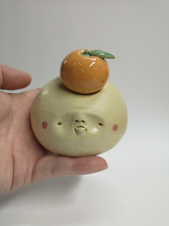 鏡餅（葉付きミカン） 鏡餅 はにわ作家 松江直樹【eustam】 通販