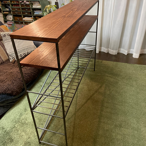 アイアン家具　男前マルチラック　ハンドメイドシェルフ  オーダーメイド アイアン家具 男前マルチラック 収納シェルフ ハンドメイド