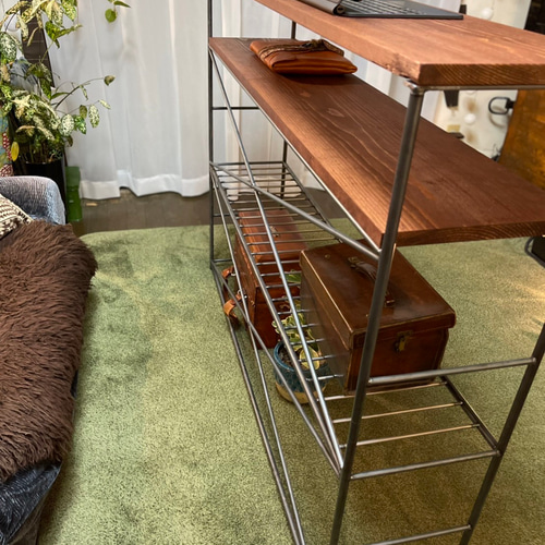 アイアン家具　男前マルチラック　ハンドメイドシェルフ  オーダーメイド アイアン家具 男前マルチラック 収納シェルフ ハンドメイド オーダー