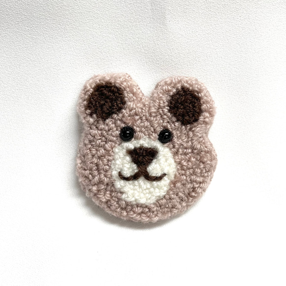 もこもこクマさんワッペン 刺繍 パンチニードル ハンドメイド