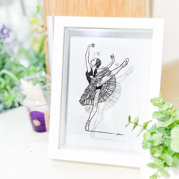 切り絵＜バレリーナ＞インテリア プレゼント ギフト creema限定 切り絵