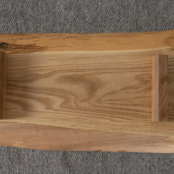 【送料無料】木製一枚板の飾り台（L）タモ無垢材 4枚目の画像