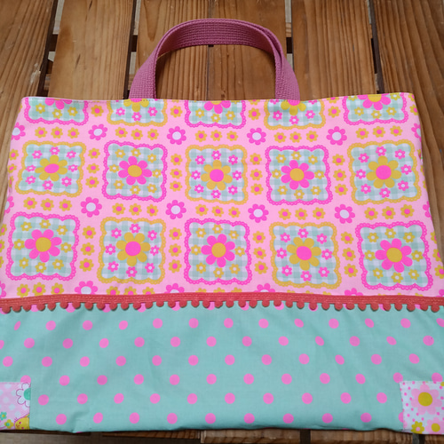 入園入学準備ピンクスpinks手提げレッスンバック女の子絵本袋