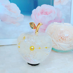 グリーン　アップル　りんごの置き物　固まるハーバリウム リンゴの置き物 グリーンアップル 固まるハーバリウム