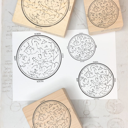 スモールサイズ 冬の星座盤【W】スタンプ はんこ・スタンプ Beach