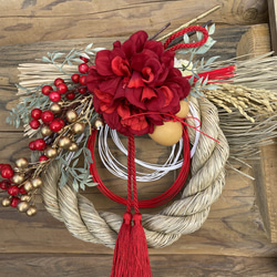 正月 しめ縄飾り 植物素材　ひょうたん　ヒカゲノカズラ 超早割祭2025お正月】Freshお正月飾り ヒカゲノカズラver.龍 しめ縄