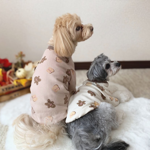 本物品質の 犬服‼︎クッキー柄スムースニット アイボリー⭐️XS.S.M.DXS.DS 犬服・アクセサリー