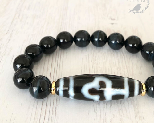 菩提樹の悟り】菩提天珠×ブルータイガーアイ（青虎目石）ブレスレット