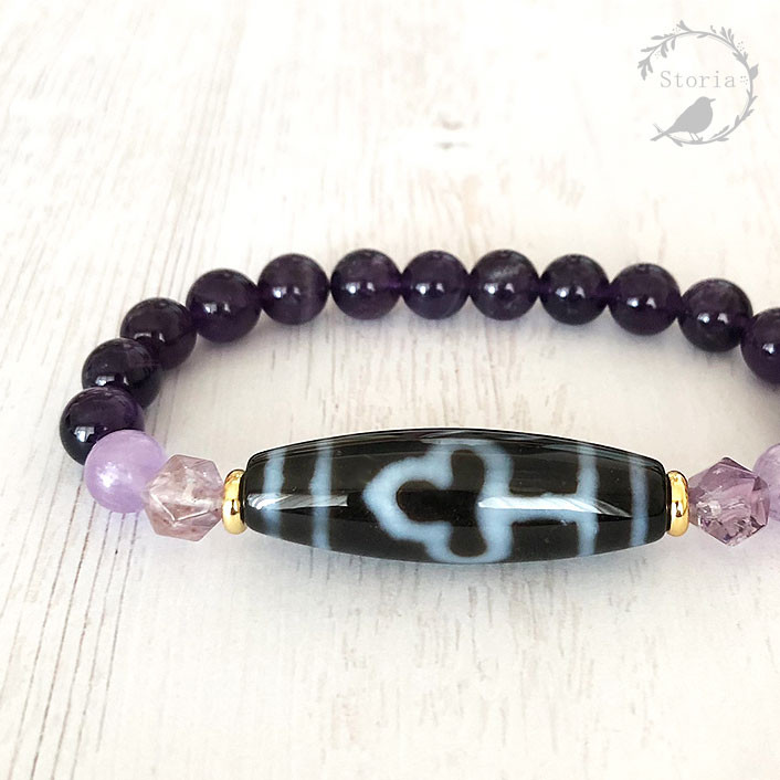 【愛される存在へ】菩提天珠×ガーデンアメジスト（庭園紫水晶） ブレスレット