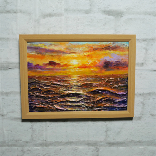 油絵 油彩 油彩画 絵 絵画【夕焼けの海】A4 油絵 油彩 油彩画 絵 絵画【夕焼けの海】A4 絵画 HR 通販