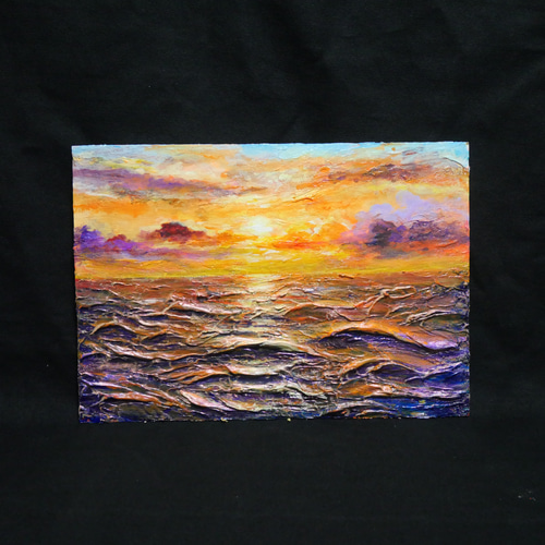 油絵 油彩 油彩画 絵 絵画【夕焼けの海】A4 油絵 油彩 油彩画 絵 絵画【夕焼けの海】A4 絵画 HR 通販