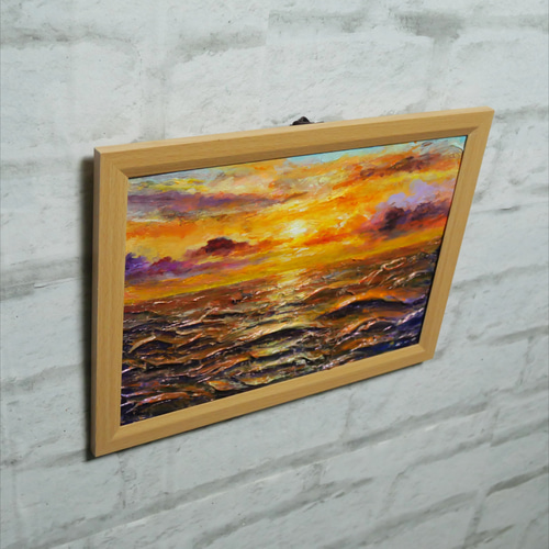 油絵 油彩 油彩画 絵 絵画【癒しの朝焼けの海】 油絵 油彩 油彩画 絵 絵画【癒しの朝焼けの海】 | HIROSHI1990