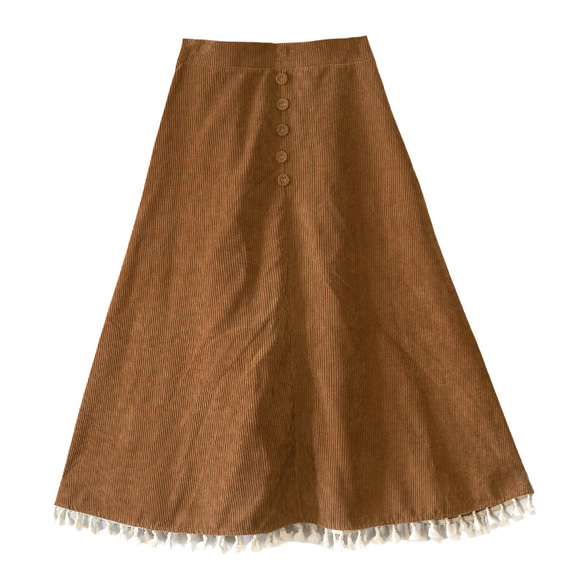 秋冬　フリンジ付き　シンプルなスカート　ロングスカート レディース 12枚目の画像