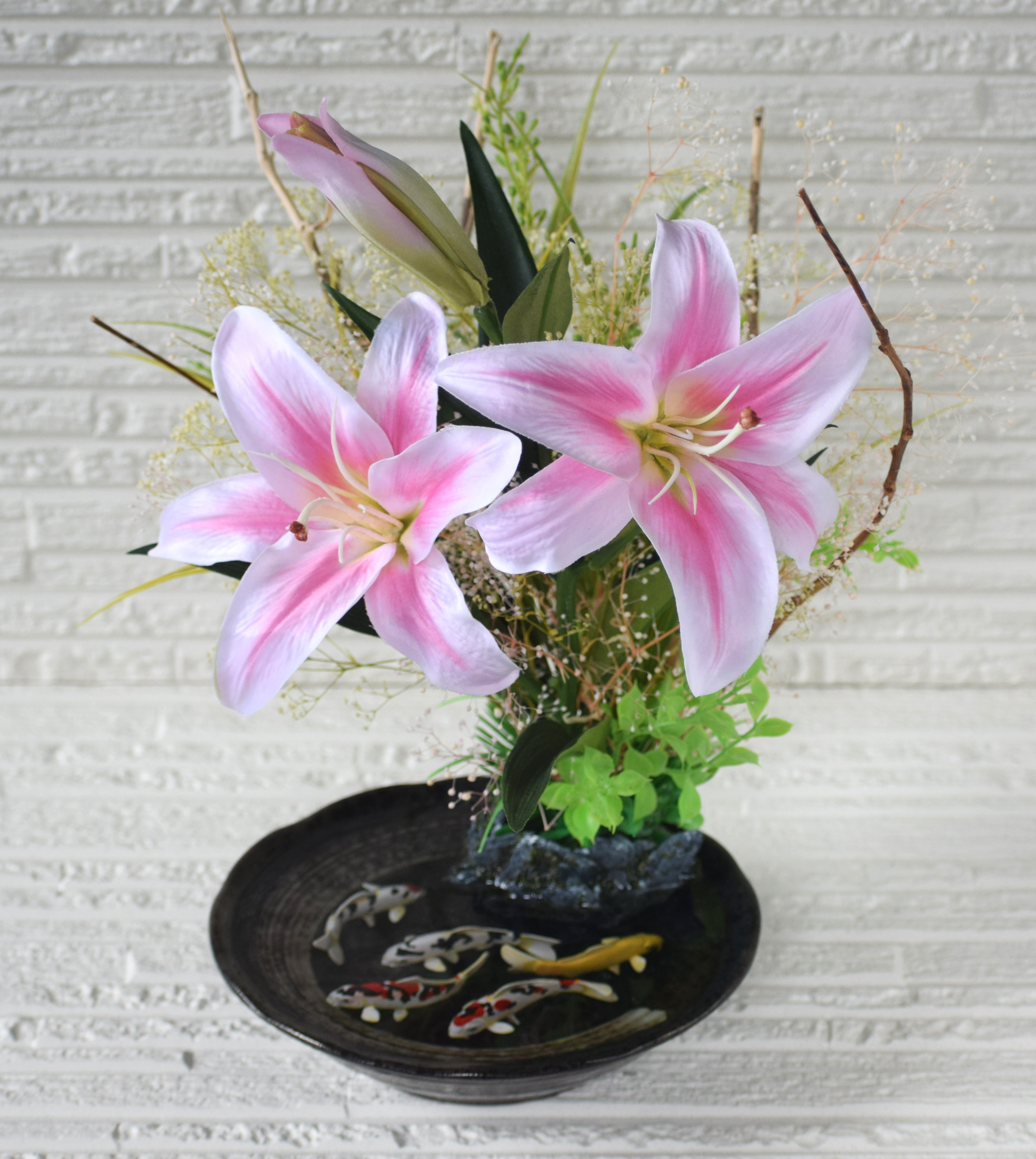 一点物】百合(ゆり)のオブジェ(木製置物) 一点物】百合(ゆり)の