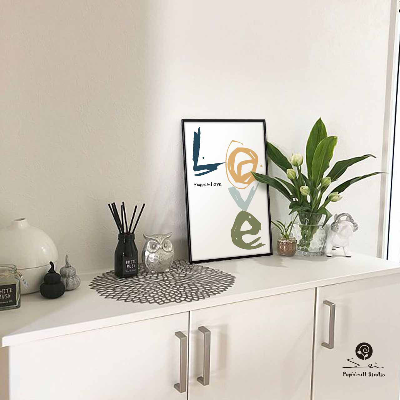 タイポグラフィ　愛   送料無料　ポスター　アート　アートポスター　（アート　seiで検索新着順）　740