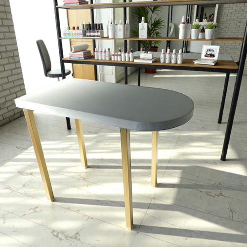 モルタル×アイアン ネイルテーブル(&アームレスト) 机・デスク tumugu