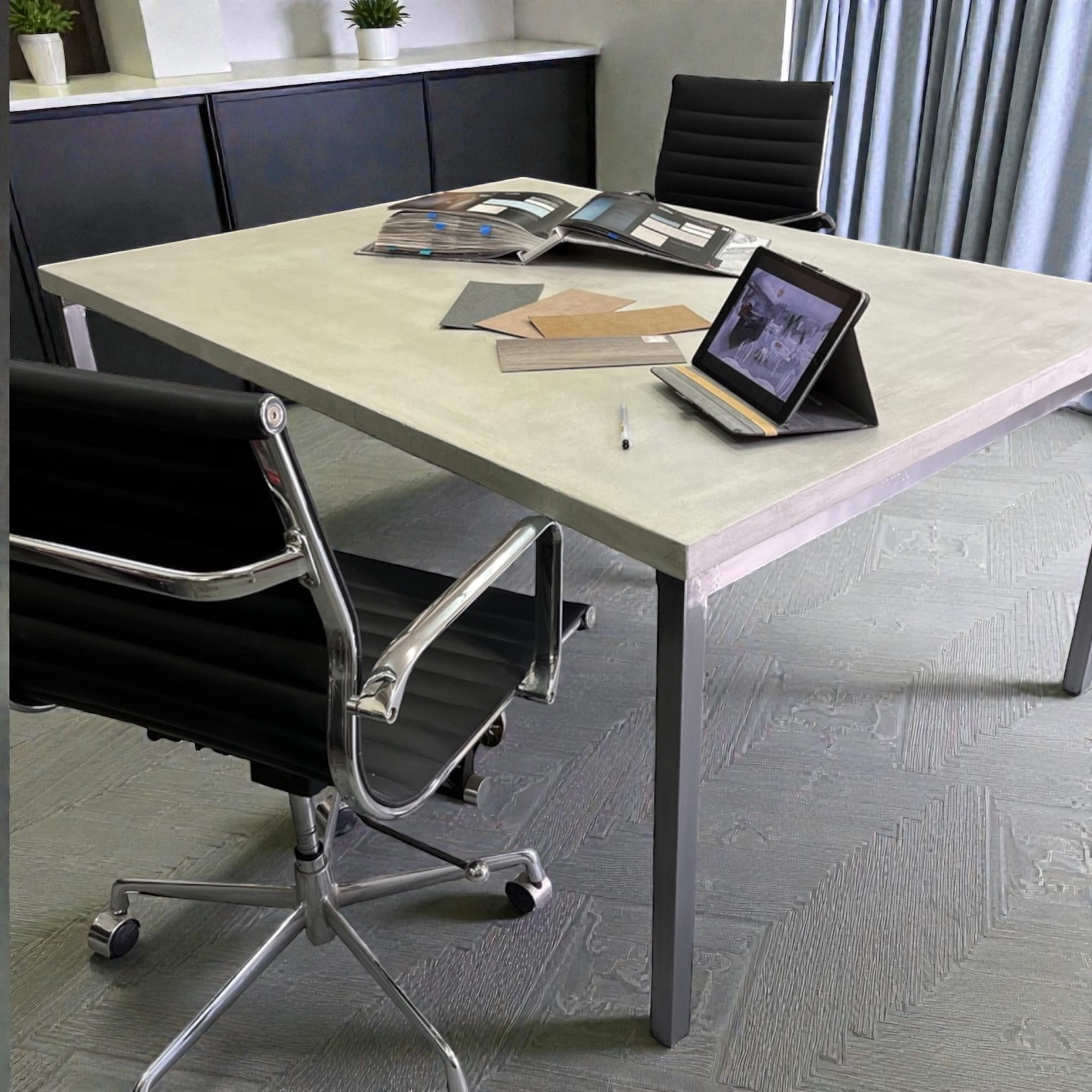 モルタル×アイアン　ビックデスク