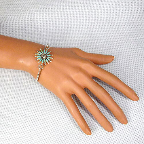 送料無料！ニードルターコイズ・インディアンスタイル・シルバーフック  