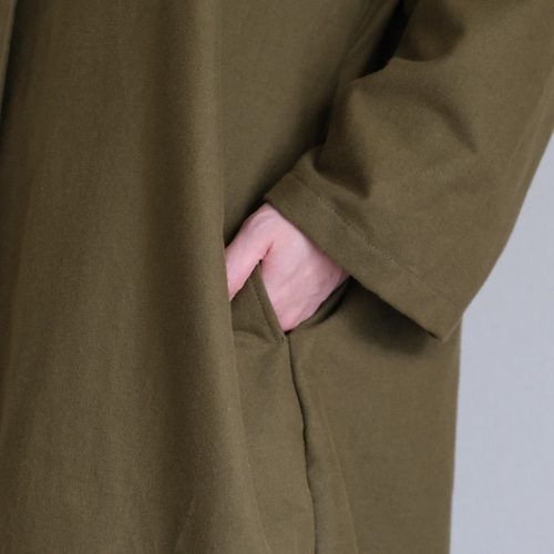 微起毛2wayノーカラーコート カーキ ジャケット POPO 通販 14689634