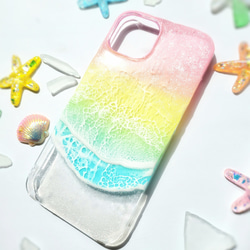 iPhone全機種対応 ✩.*˚Happy Wave ハピ海のスマホケース♬*゜オプションでスマホショルダー付けれます 2枚目の画像