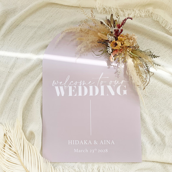 【値下げ】ウェルカムボード　トールペイント　造花　ピンク　結婚式 トールペイント 薔薇ウエルカムボード 大 フレンチピンク 金具