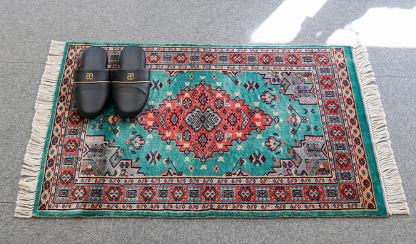 パキスタン手織り絨毯 ウール 高品質 size93×62cm